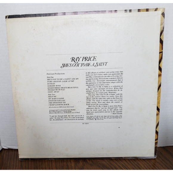 Ray Price She's Got To Be A Saint 1973 USA Vinyl LP - Picture 4 of 9